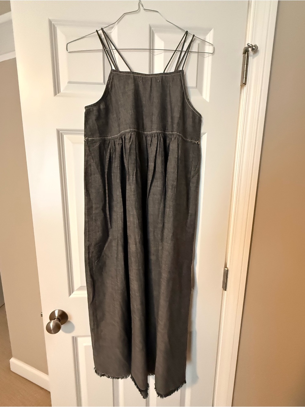 NATURAL LIFE Blue Chambray Spaghetti-Strap Maxi Dress - Picture 3 of 5